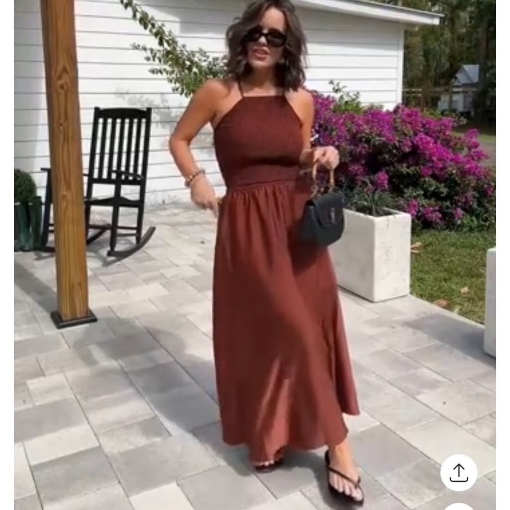 Elegant Brown top and maxi skirt